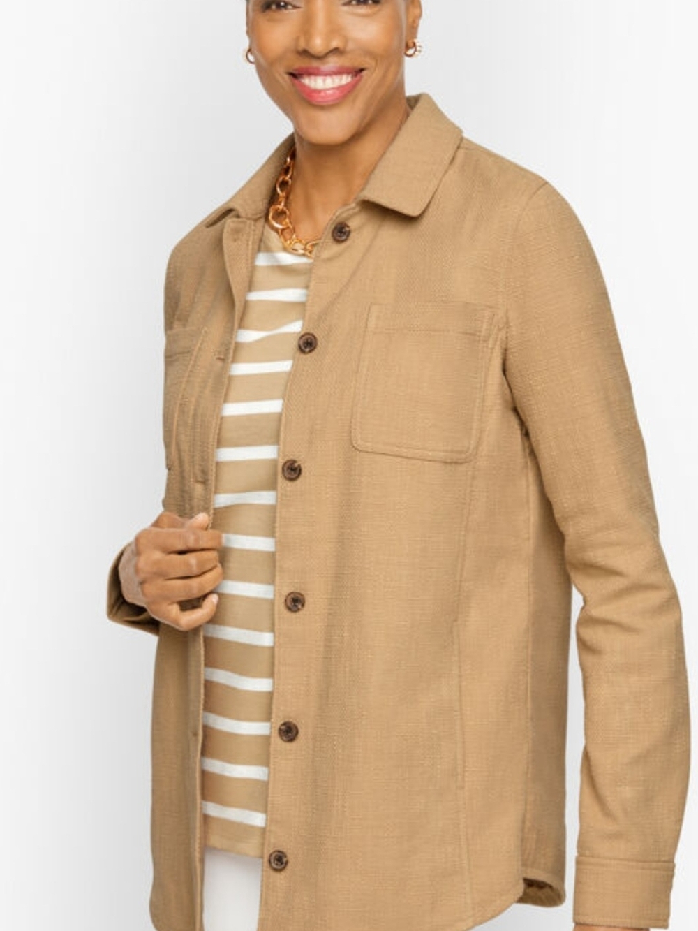 Talbots Women's Tan Button-Up Jacket - Picture 1 of 7